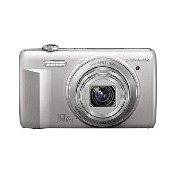 Olympus VR 340 16MP Silver Digital Camera with Deluxe Bonus (Refurbished) Olympus Point & Shoot Cameras