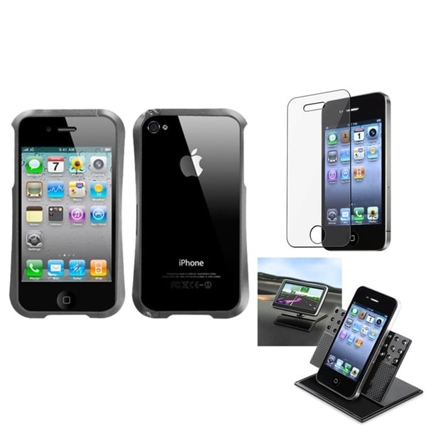 INSTEN Titanium Pink/ Black TUFF Phone Case Cover for Apple iPhone 4