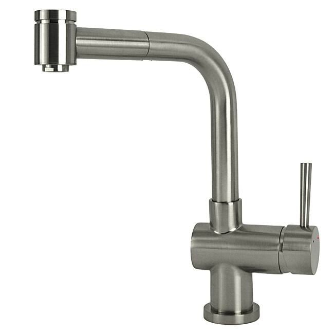 Modern Industrial Brushed Nickel Kitchen Pull Out Faucet