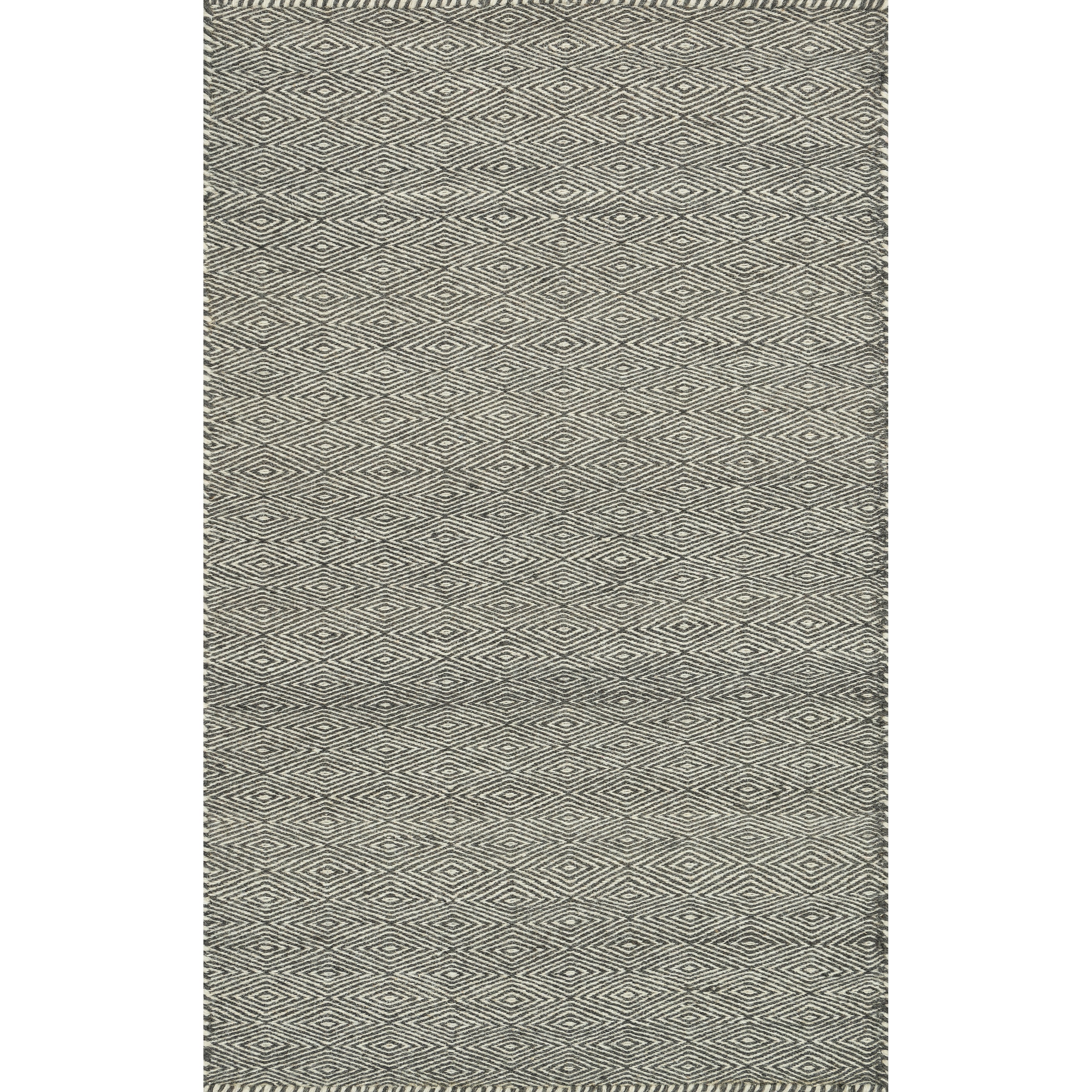 Hand woven Poplin Smoke Wool/ Cotton Rug (23 X 39)