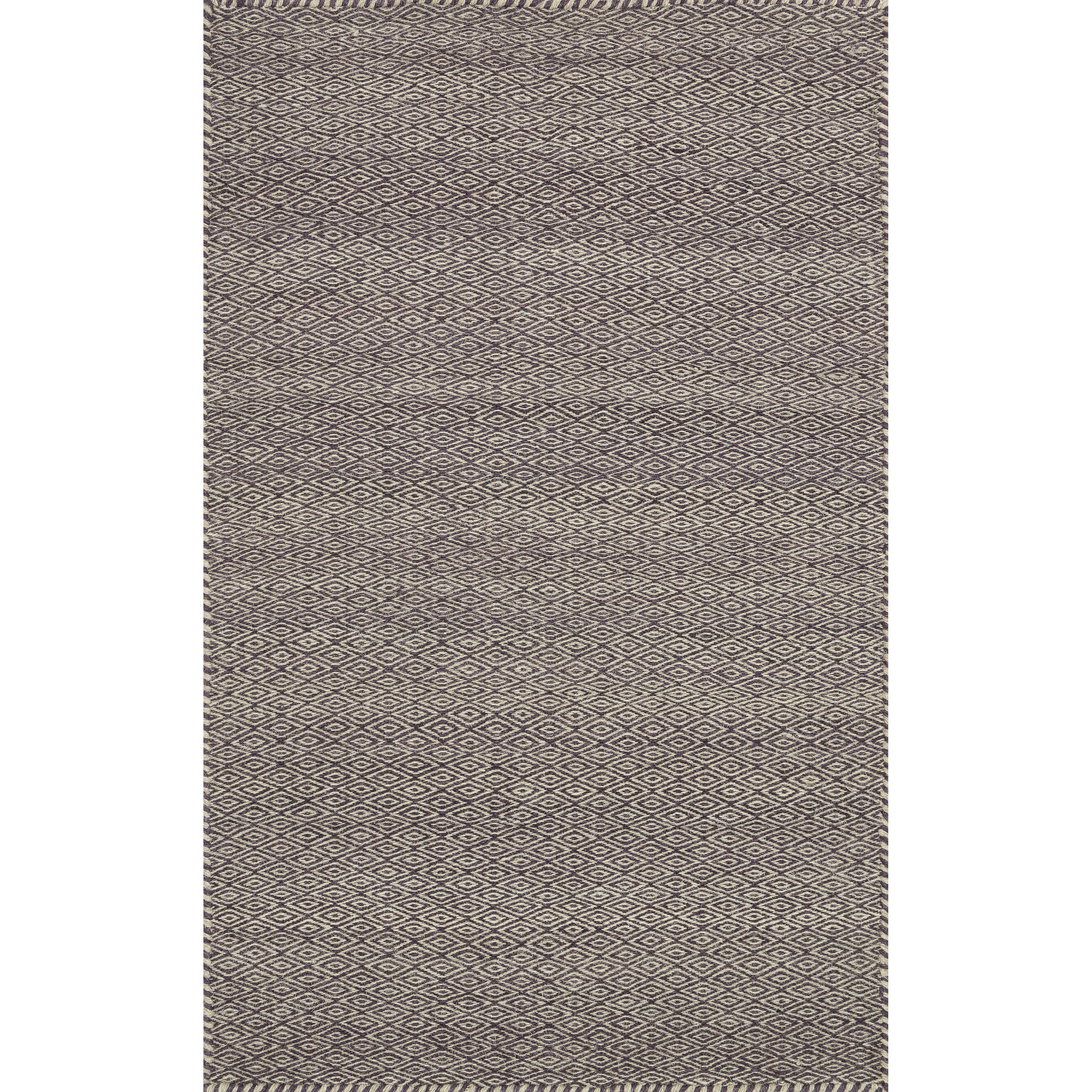 Hand woven Poplin Plum Wool/ Cotton Rug (23 X 39)