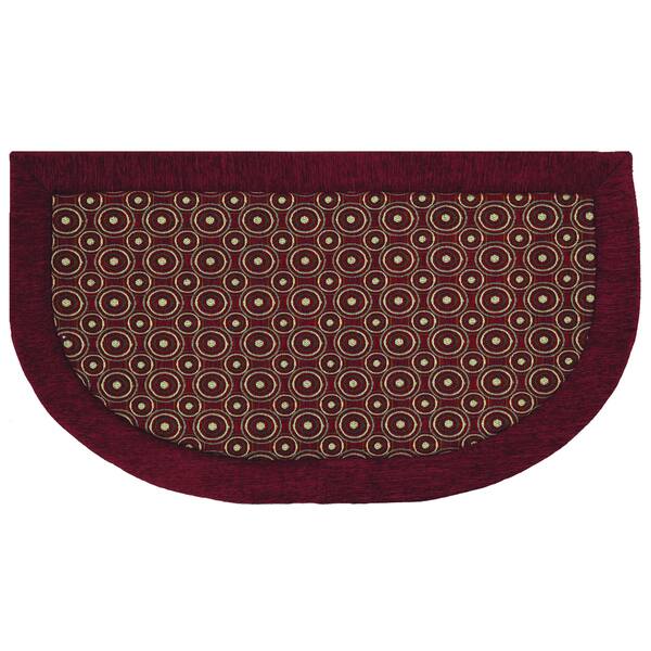 Checkerboard Red Memory Foam Kitchen Slice Rug (1'8 x 3') Bed Bath