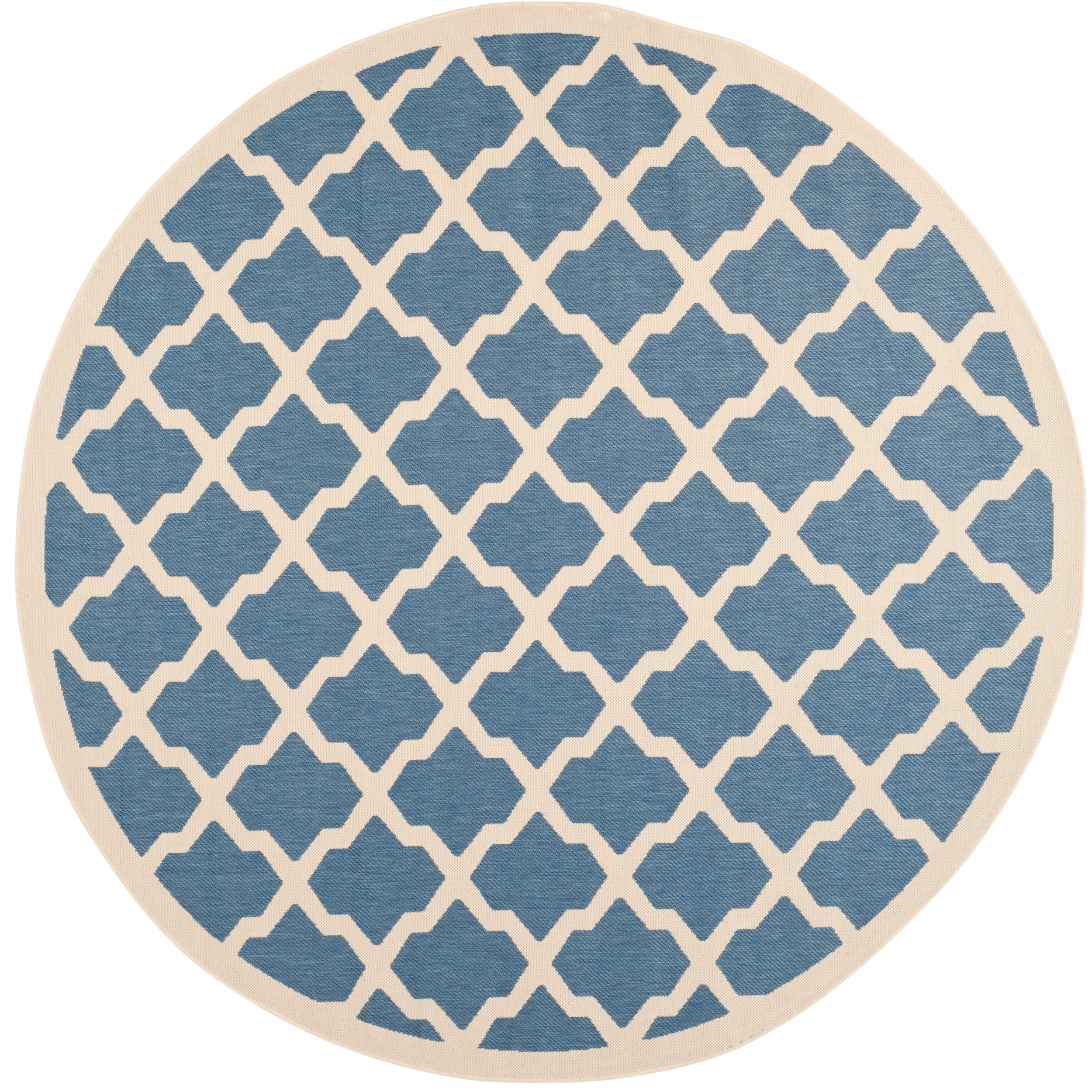 Safavieh Indoor/outdoor Courtyard Blue/beige Power loomed Rug (710 Round)