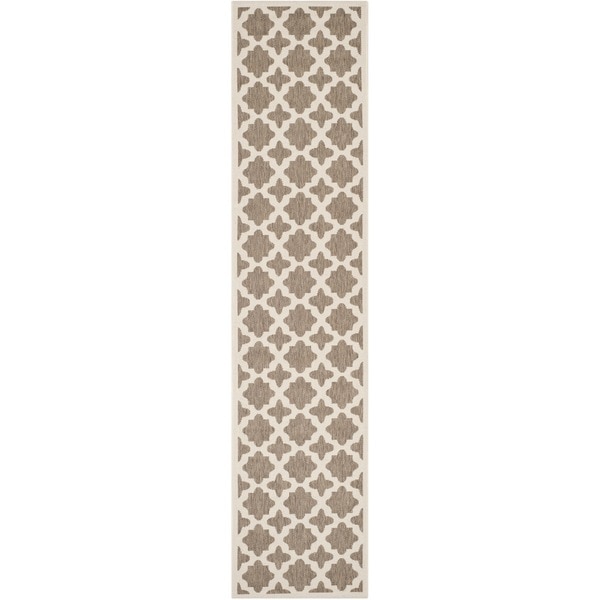Safavieh Courtyard All-Weather Brown/ Bone Indoor/ Outdoor Rug (2'3 x 10') - 2'3 x 10'