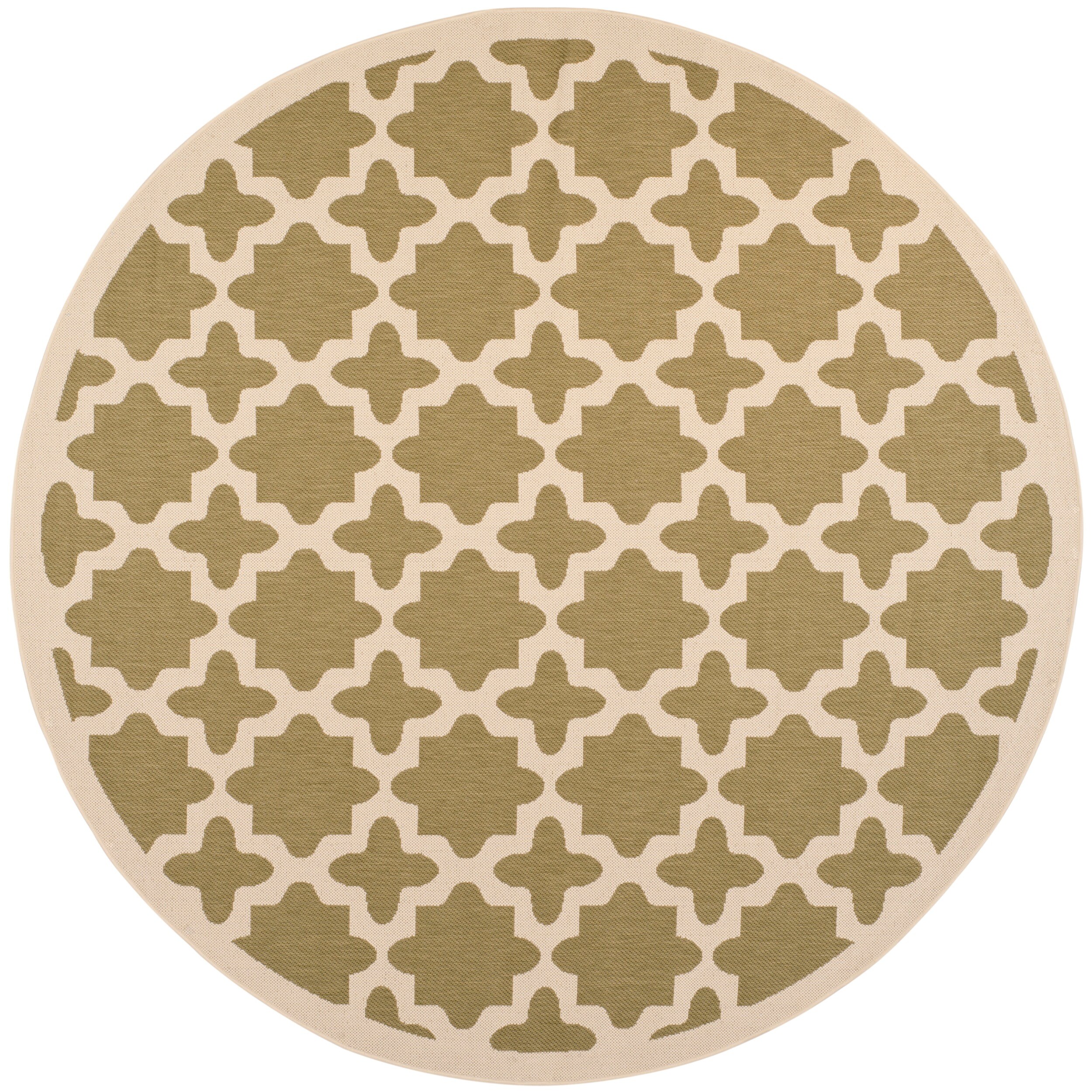 Safavieh Indoor/ Outdoor Courtyard Green/ Beige Polypropylene Rug (710 Round)