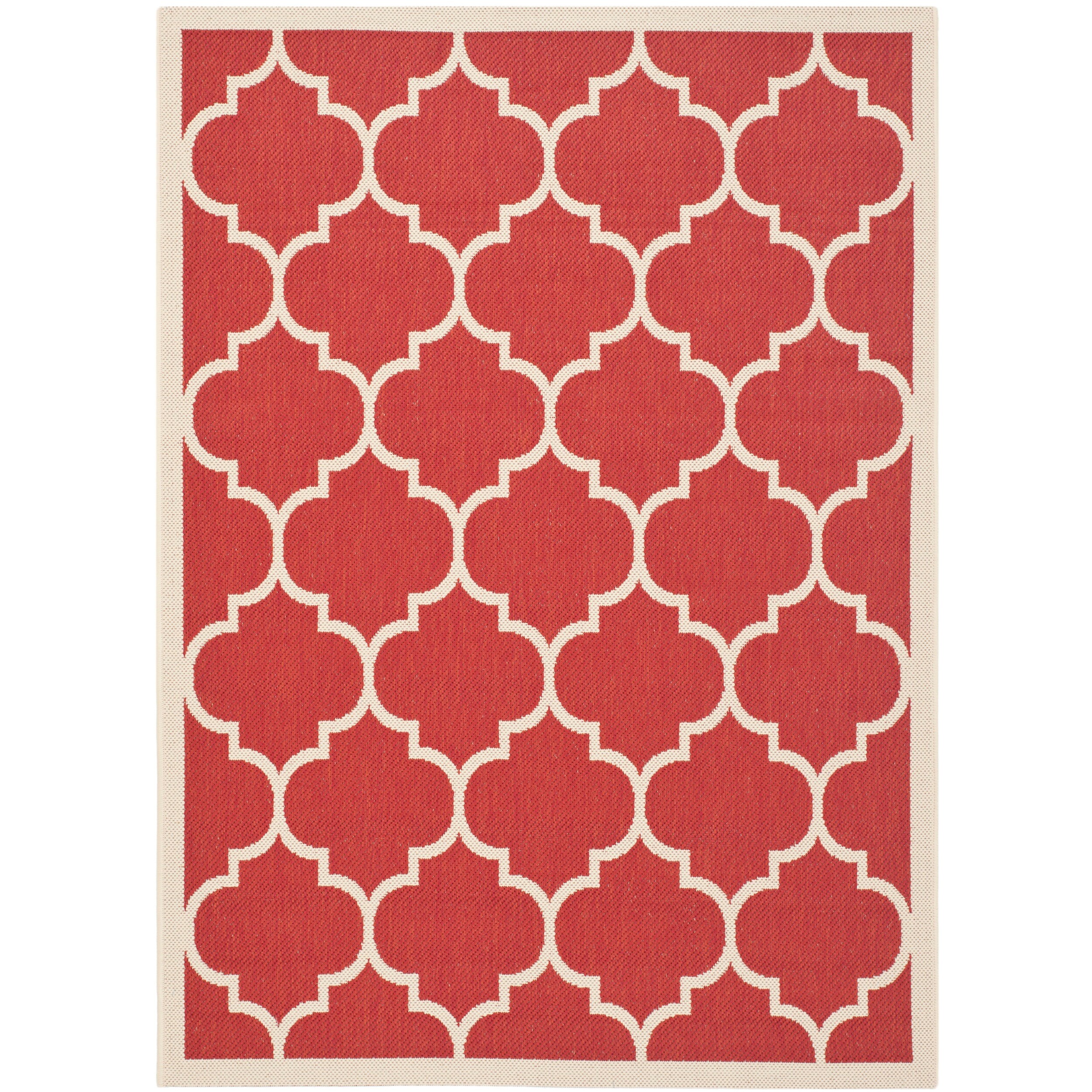 Safavieh Indoor/ Outdoor Courtyard Trellis pattern Red/ Bone Rug (4 X 57)