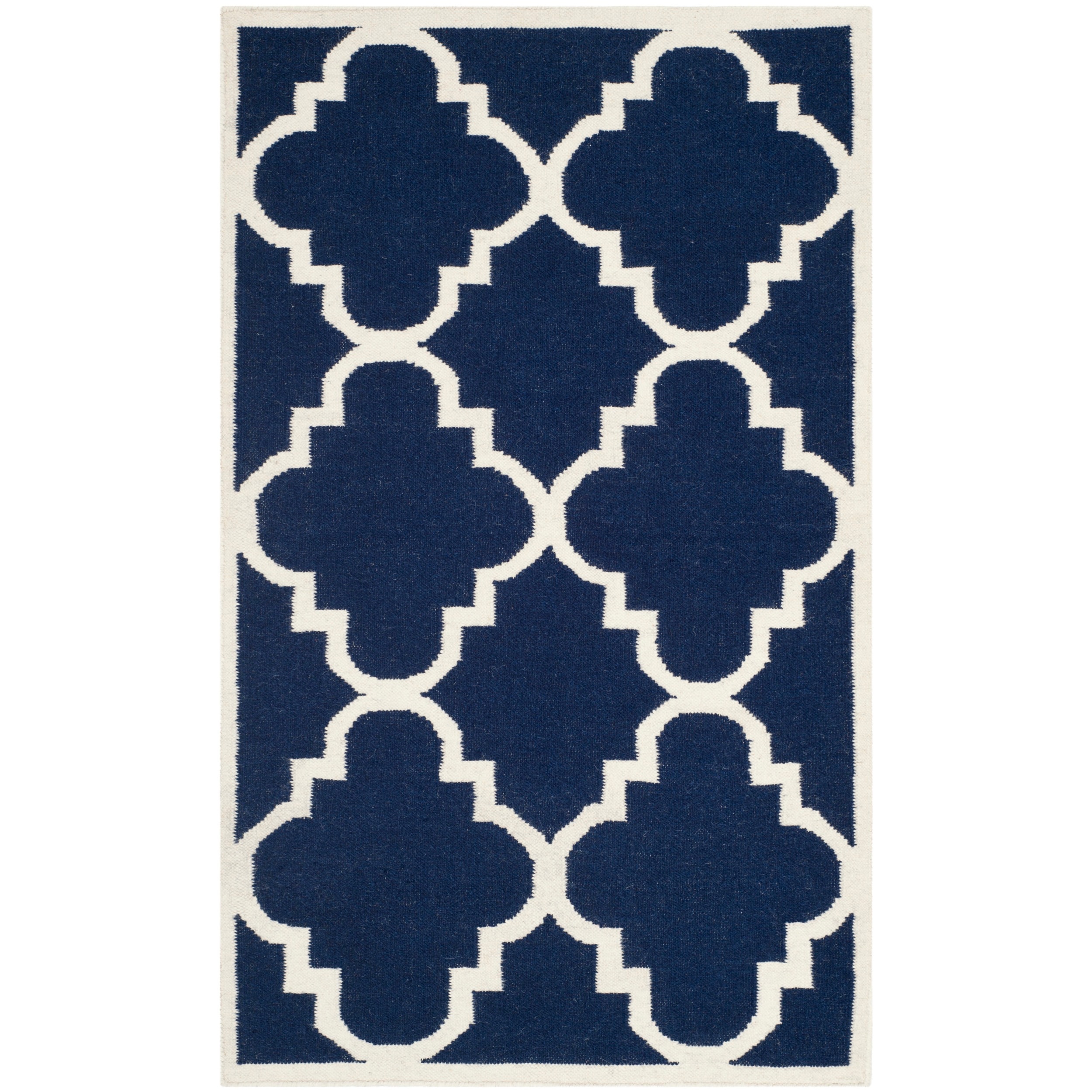 Safavieh Handwoven Moroccan Dhurrie Transitional Navy Wool Rug (3 X 5)