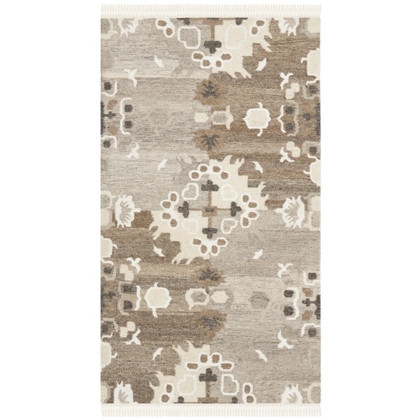 Safavieh Hand woven Natural Kilim Grey Wool Rug (2'6 x 4') Safavieh Accent Rugs