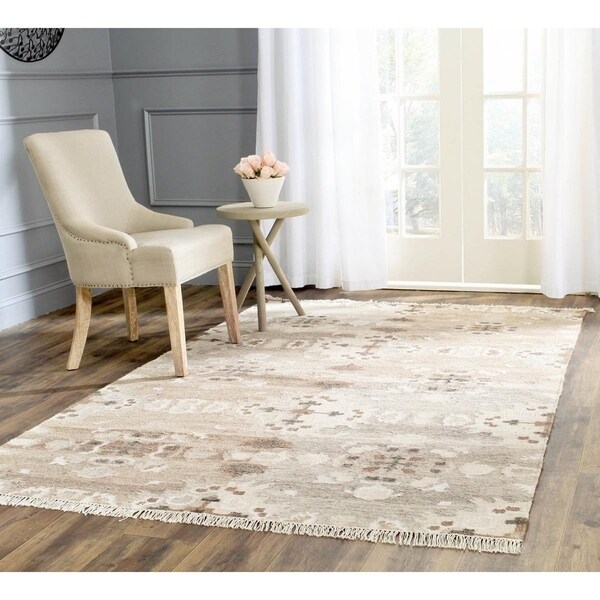 Safavieh Hand-woven Natural Kilim Grey Wool Rug - 6' x 9'