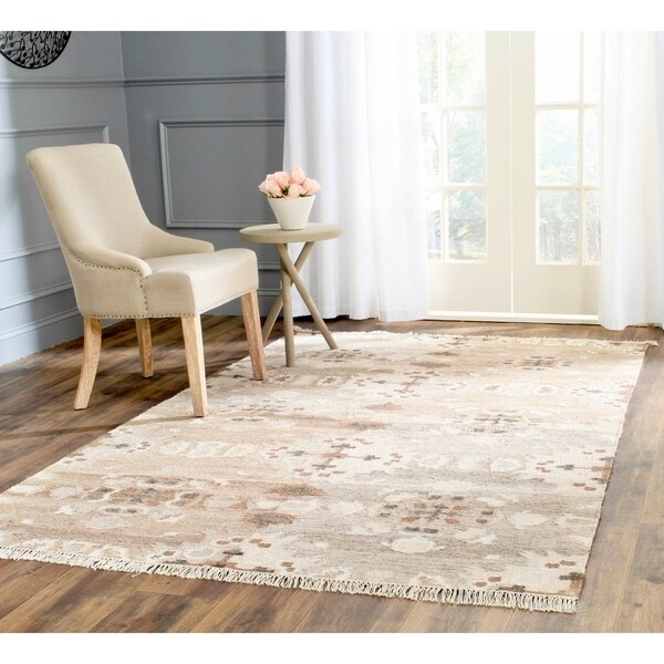 Safavieh Hand-woven Natural Kilim Grey Wool Rug - 9' x 12'