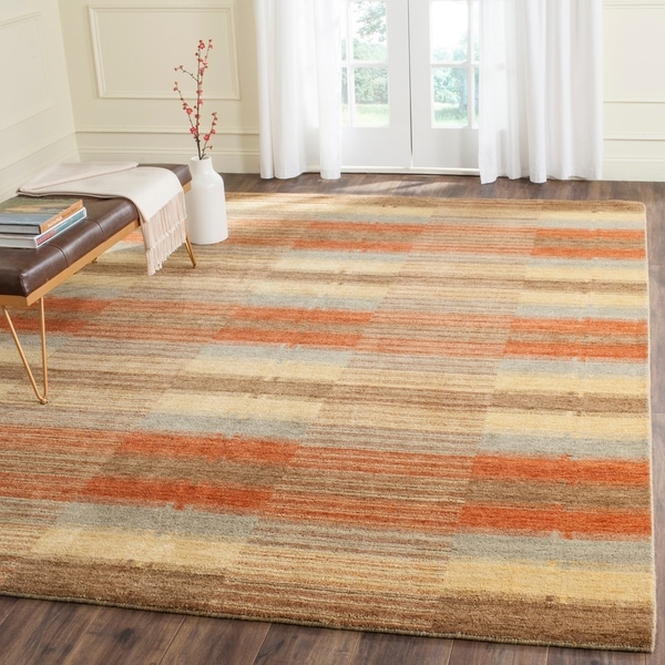 Safavieh Handmade Himalaya Multicolored Plaid Wool Tibetan Rug - 9' x 12'