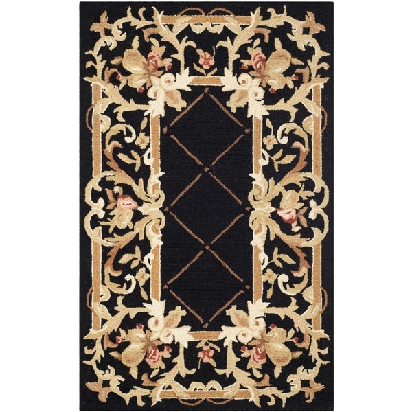 Safavieh Hand-hooked Chelsea Black Wool Rug - 2'6 x 4'