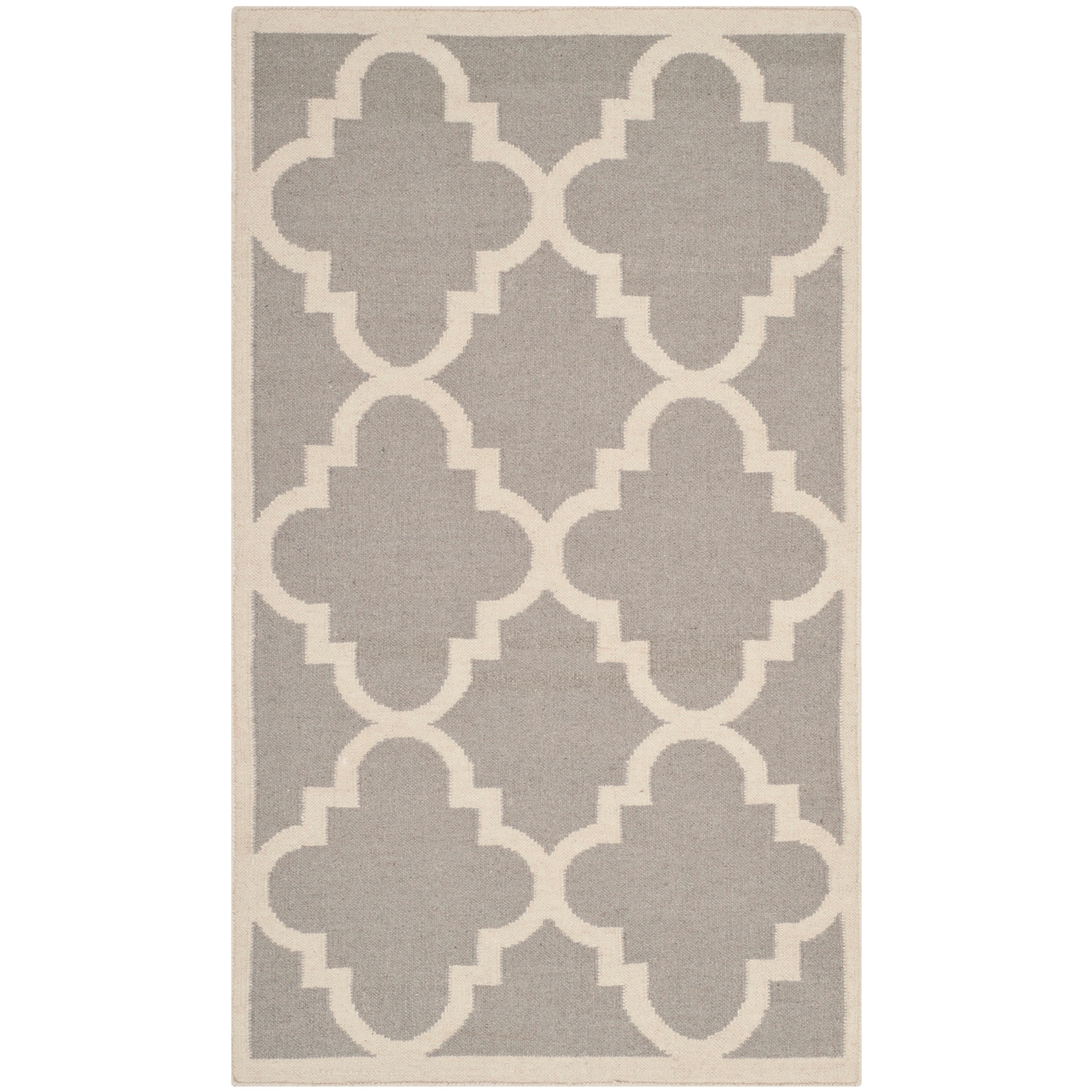 Safavieh Hand woven Moroccan Dhurrie Dark Grey Wool Rug (4 X 6)