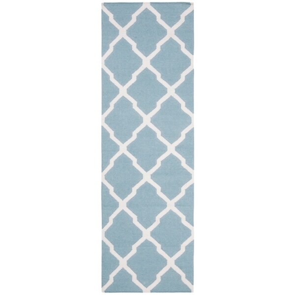 Shop Safavieh Handwoven Moroccan Reversible Dhurrie Light Blue Wool