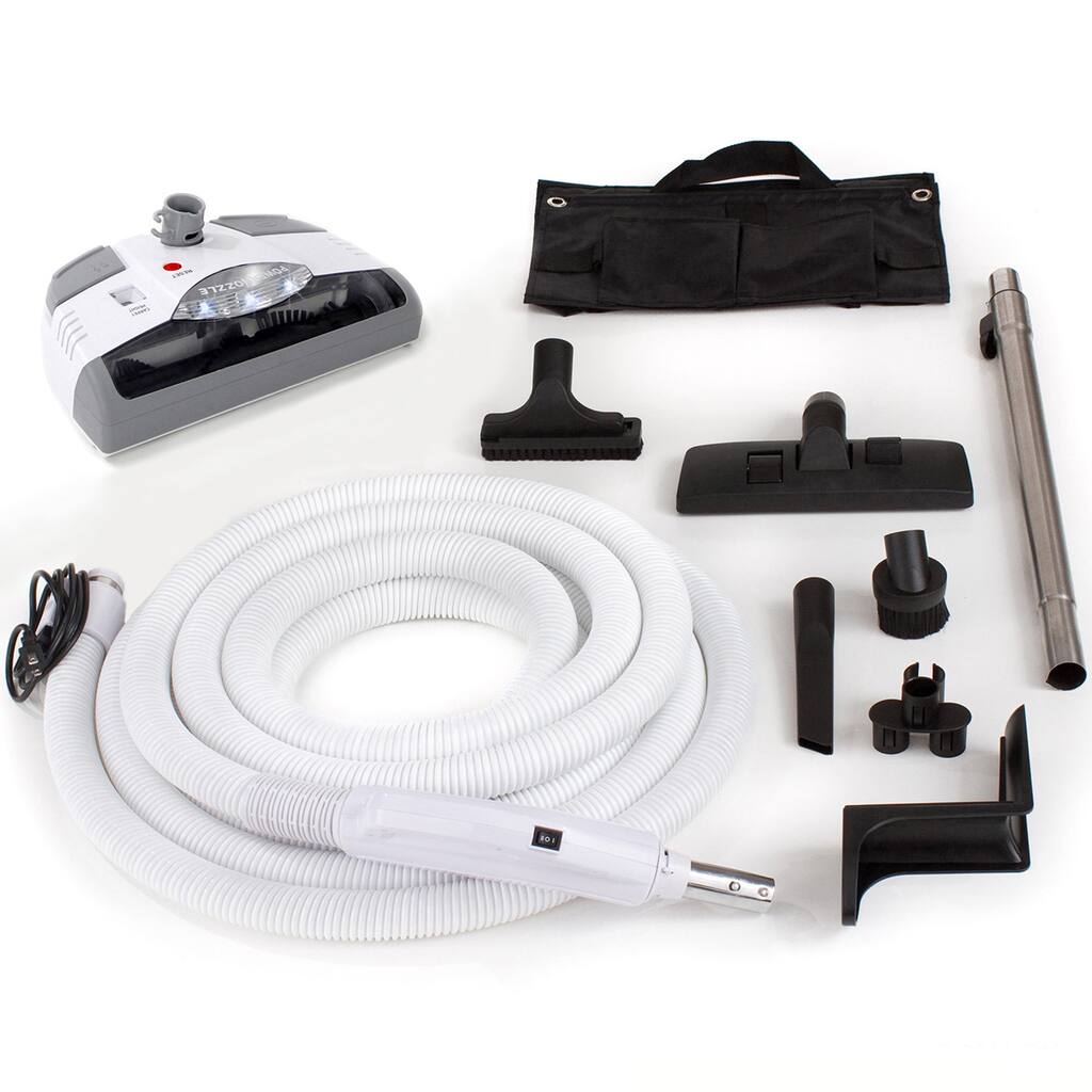 Central Vacuum 35-foot Hose and Tool Kit - White