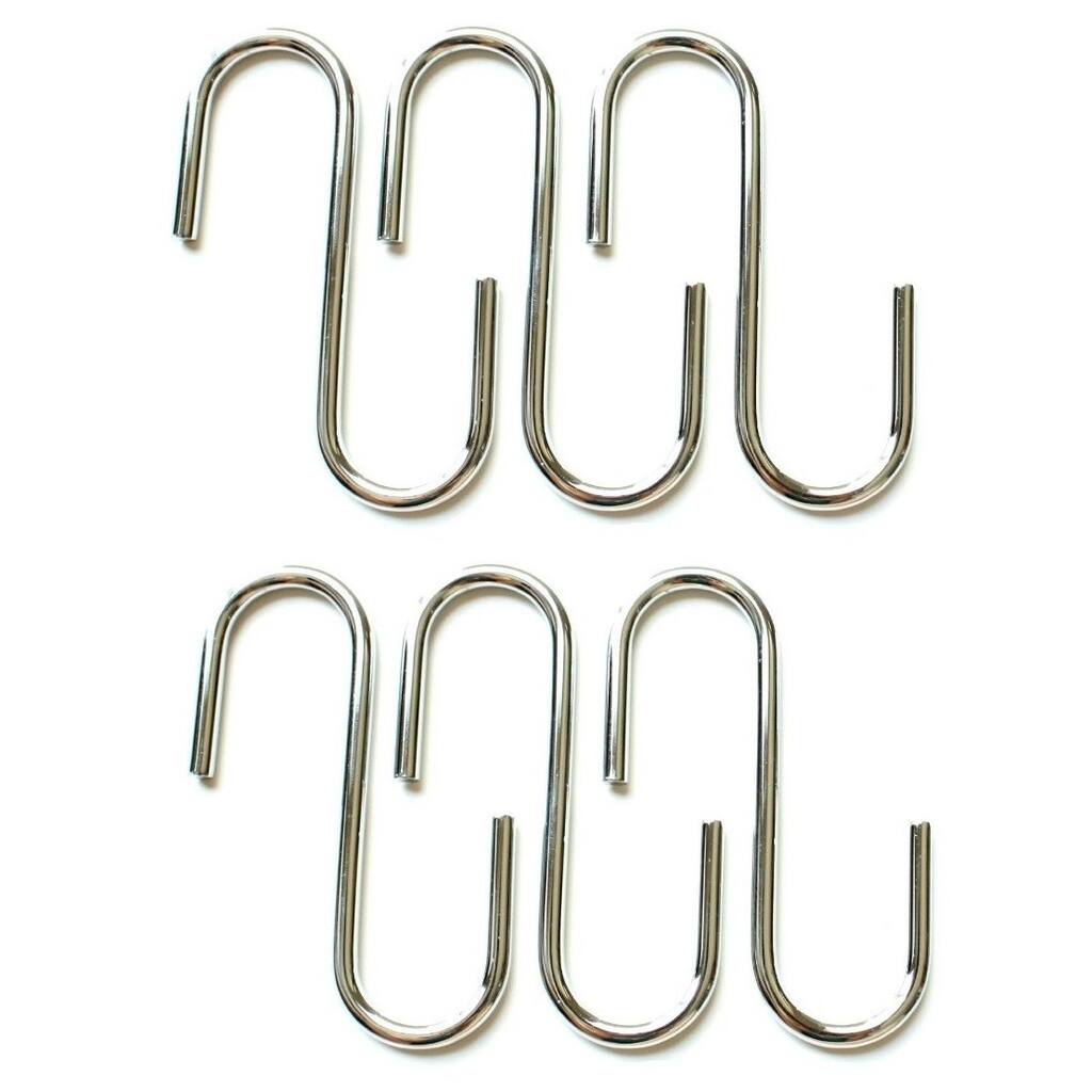 Cooks Standard 4-Inch/10cm Steel S Shaped Pot Rack Hooks, Set of 6