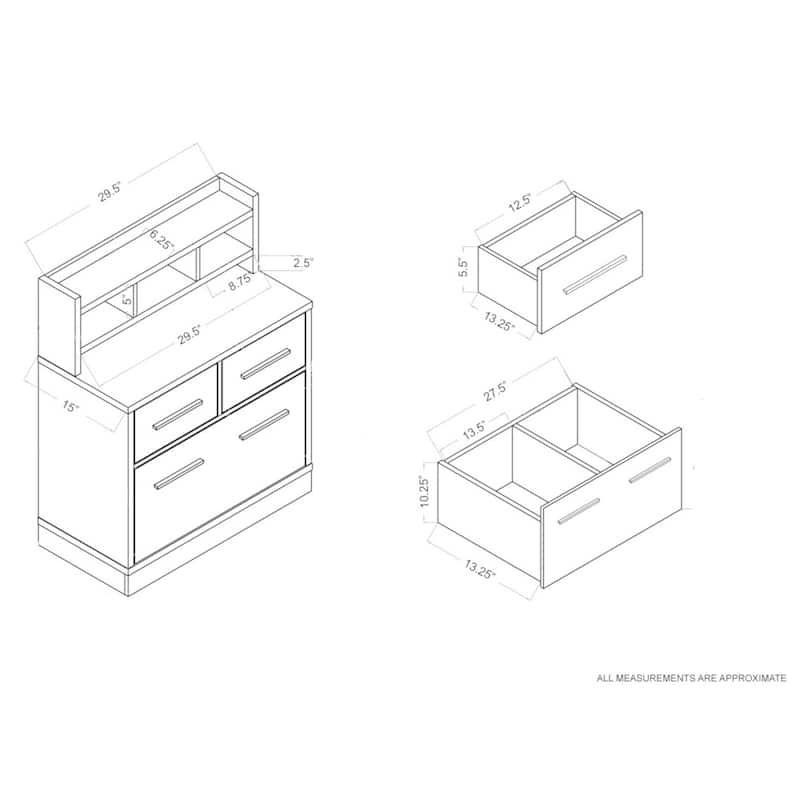 Greene Transitional 3-Drawer Wood File Cabinet Work Station by Porch & Den