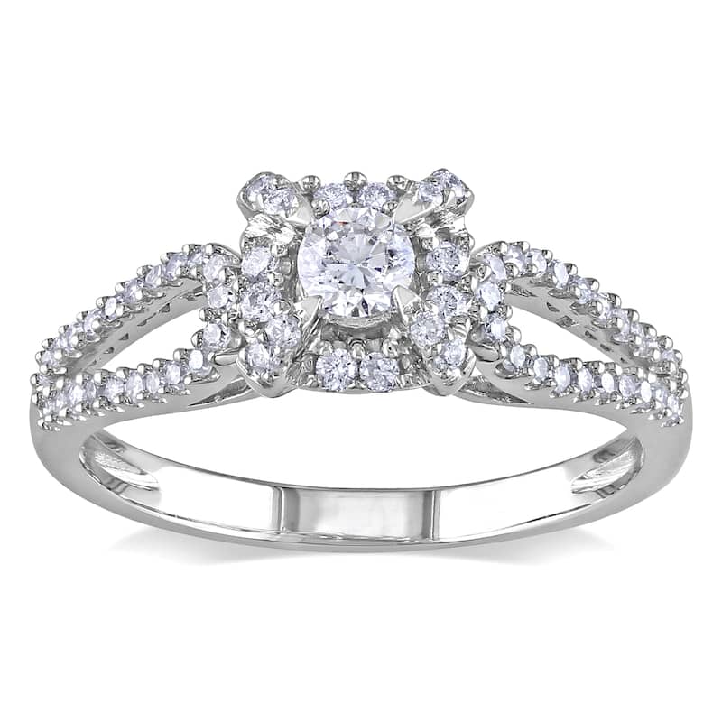 Miadora 14k White Gold 1/2ct TDW Diamond Ring - 4.5