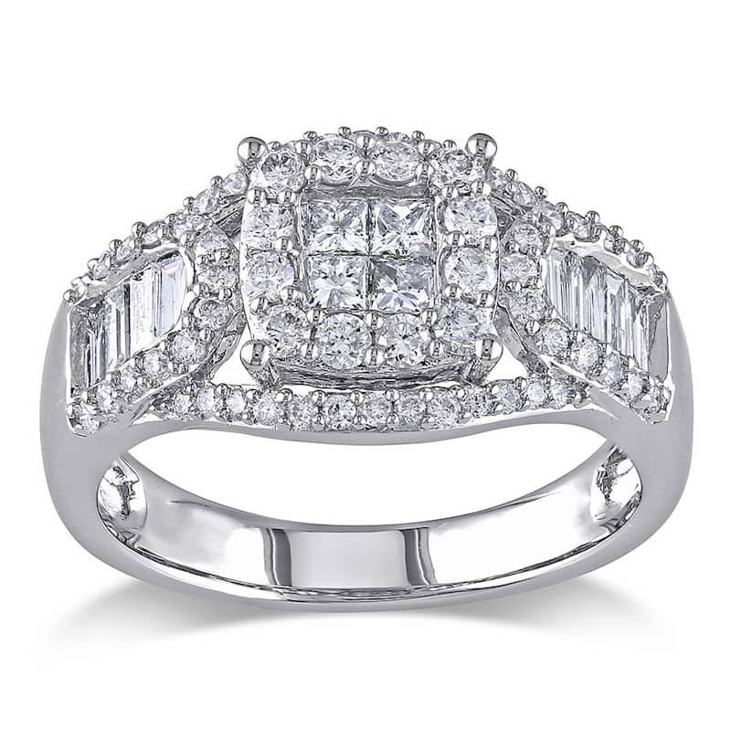 Miadora Signature Collection 14k White Gold 1 1/10ct TDW Certified Diamond Ring - 9