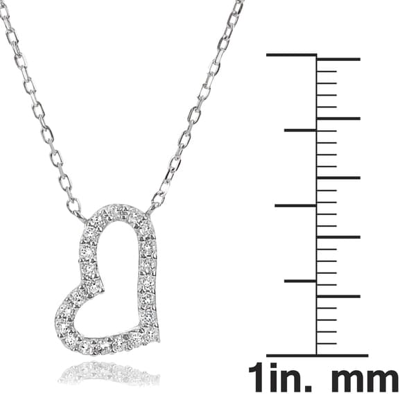 Cubic Zirconia Encrusted Figaro Chain Necklace Rhodium Plated Sterling Silver