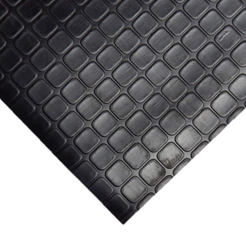 Rubber-Cal Block-Grip Rubber Flooring Rolls - 2mm thick x 4ft. Wide Rubber Rolls 3 Colors Available in 17 Lengths - 48 x 96