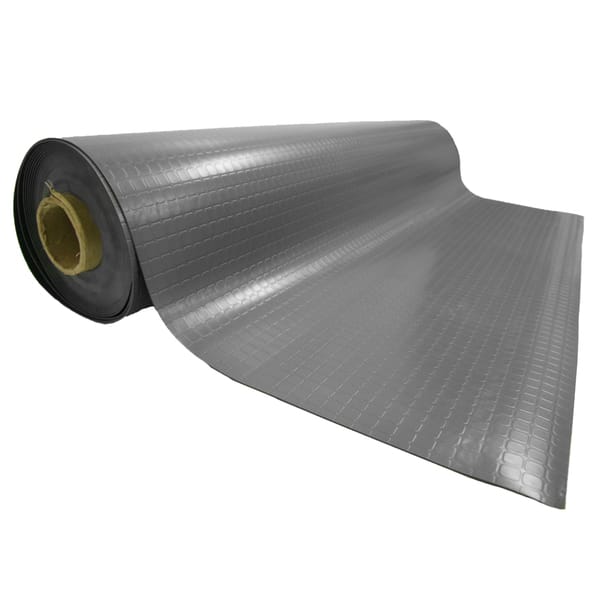 Rubber-Cal Diamond-Plate Rubber Flooring Rolls Rubber-Cal, Inc. 48'' W x  24'' L Garage Flooring Roll in Black