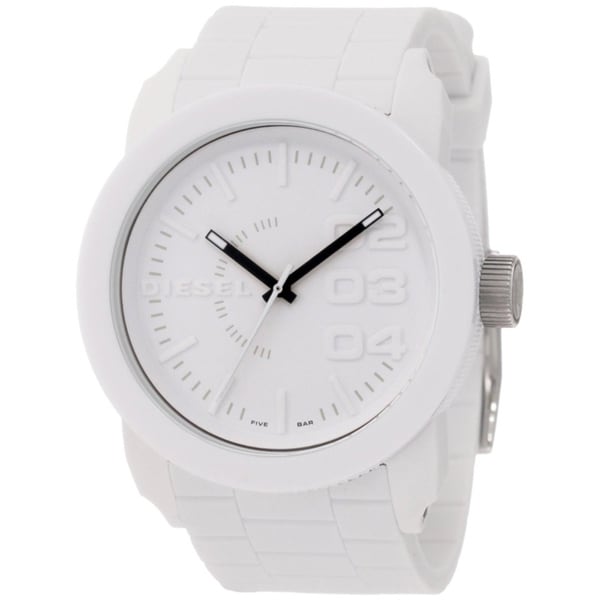 Shop Diesel Men's White Silicone Quartz Watch with White Dial - Free ...