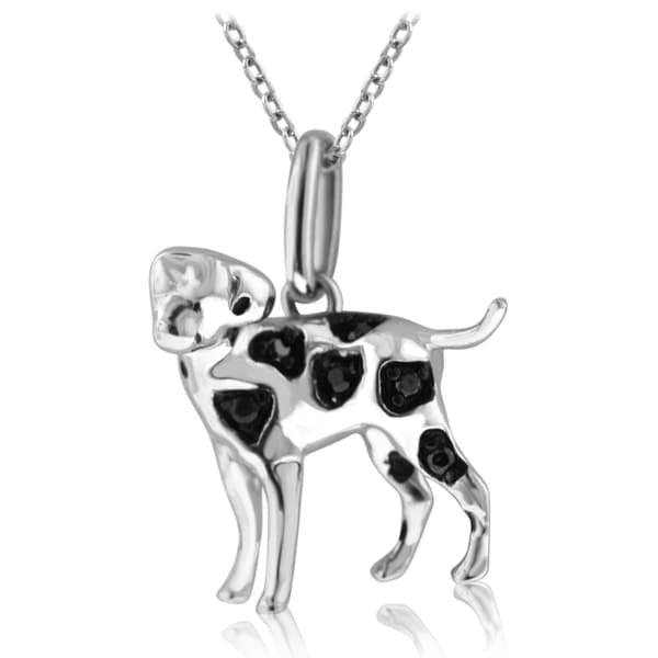 ASPCA Tender Voices Silver Black Diamond Dalmatian Dog Necklace