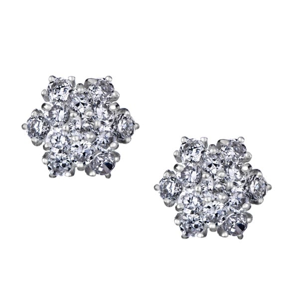 Sterling Silver Cubic Zirconia Snowflake Earrings Cubic Zirconia Earrings