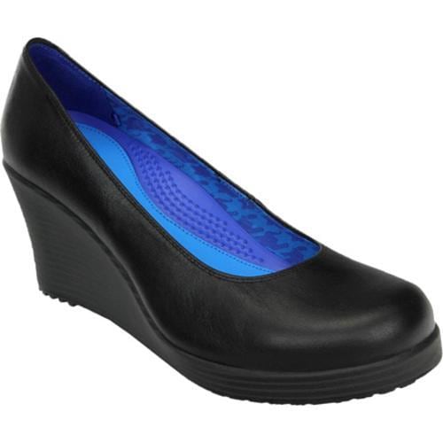 crocs black leigh wedge