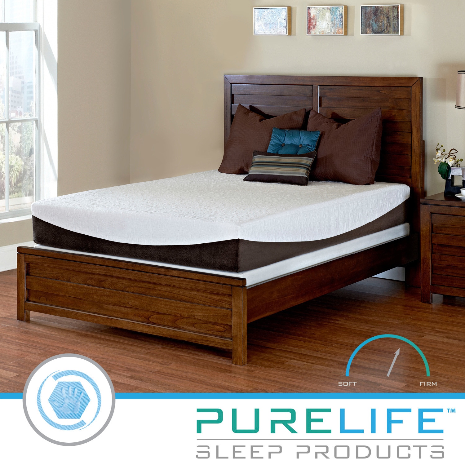 Purelife Glacier Gel infused 10 inch Queen size Memory Foam Mattress