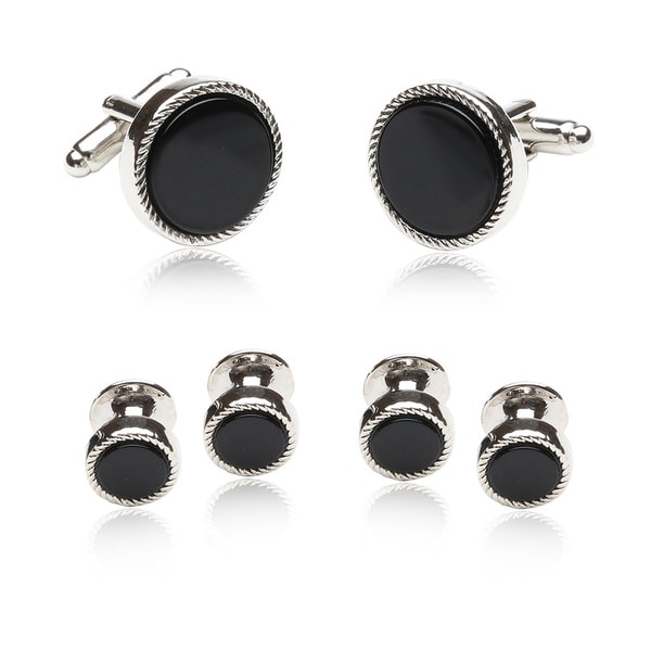 Cuff Daddy 14k Yellow Overlay Black Onlyx 6 piece Cuff Link Set