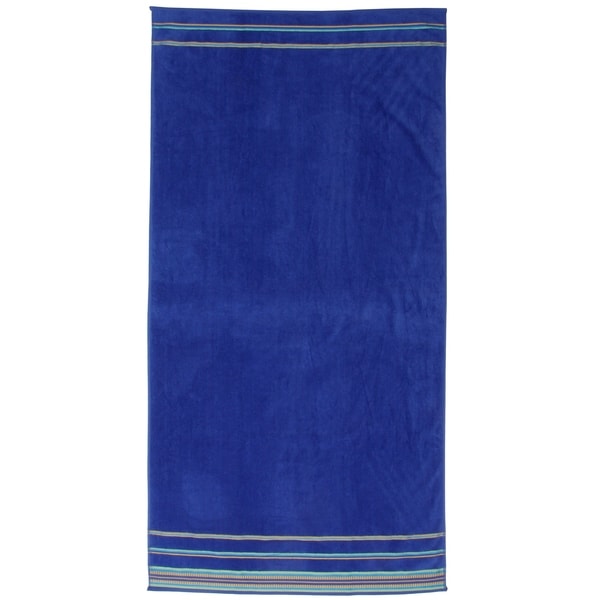 Kaufman Velour Oversize Beach & Pool Towels Solid Color with Borders 40" x 70"
