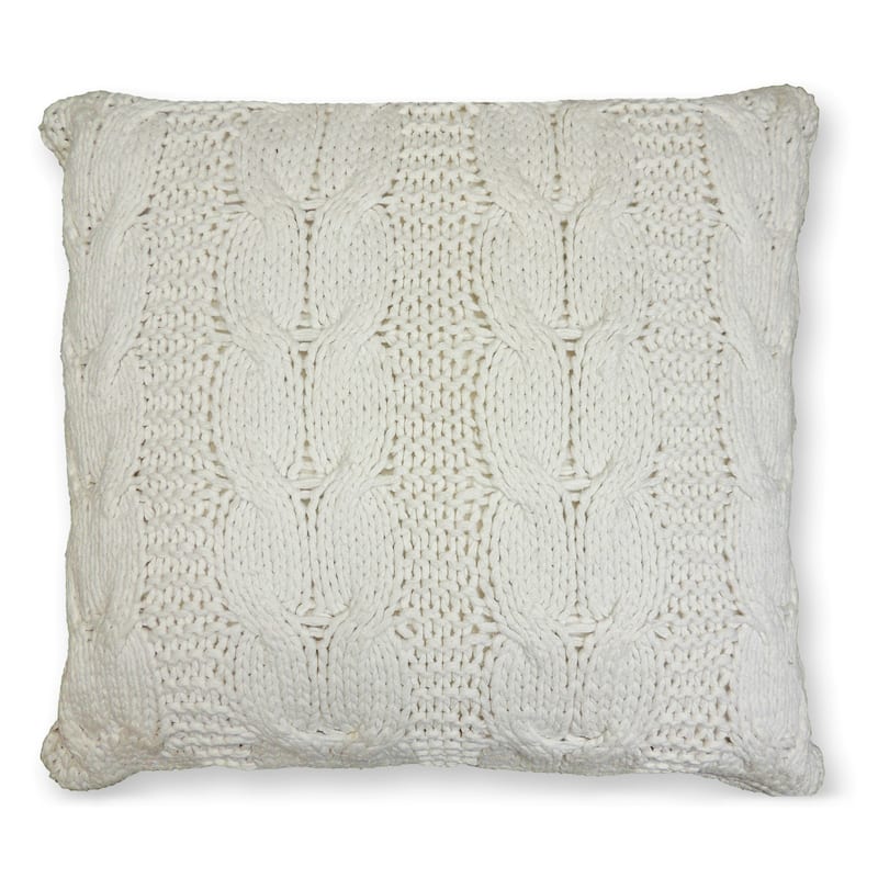 Michaela White Knitted Euro Sham
