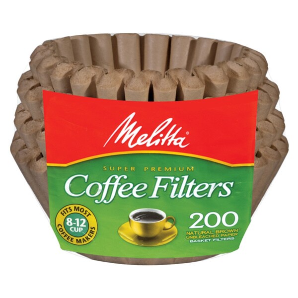 Melitta 62957 Natural Brown 8-12 Cup Paper Basket Coffee Filters- 600 Count