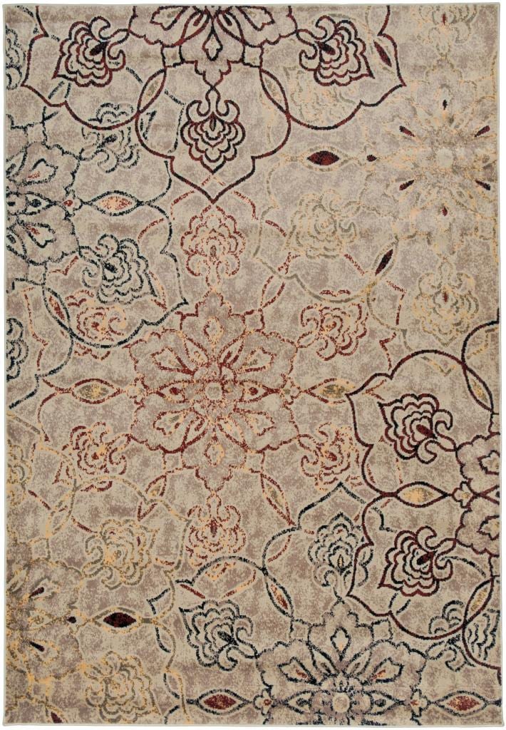 Power loomed Handicraft Imports Gibraltar Ivory Abstract 100 percent Heat set Polypropylene Area Rug (53 X 77)