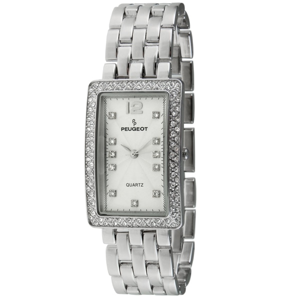 Shop Peugeot Women's Rectangular Crystal-accented Watch - Free Shipping ...