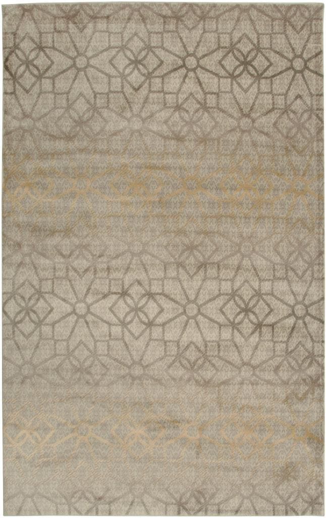 Power loomed Handicraft Imports Gibraltar Ivory/ Gray 100 percent Heat set Polypropylene Area Rug (67 X 96)