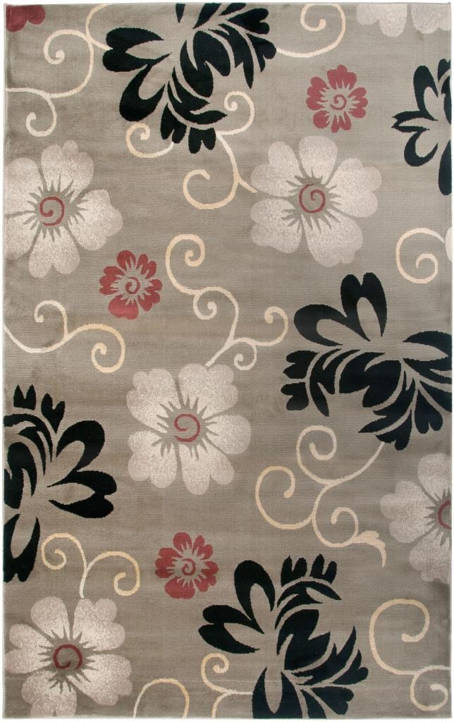 Power loomed Handicraft Imports Gibraltar Floral Beige 100 percent Heat set Polypropylene Area Rug (53 X 77)