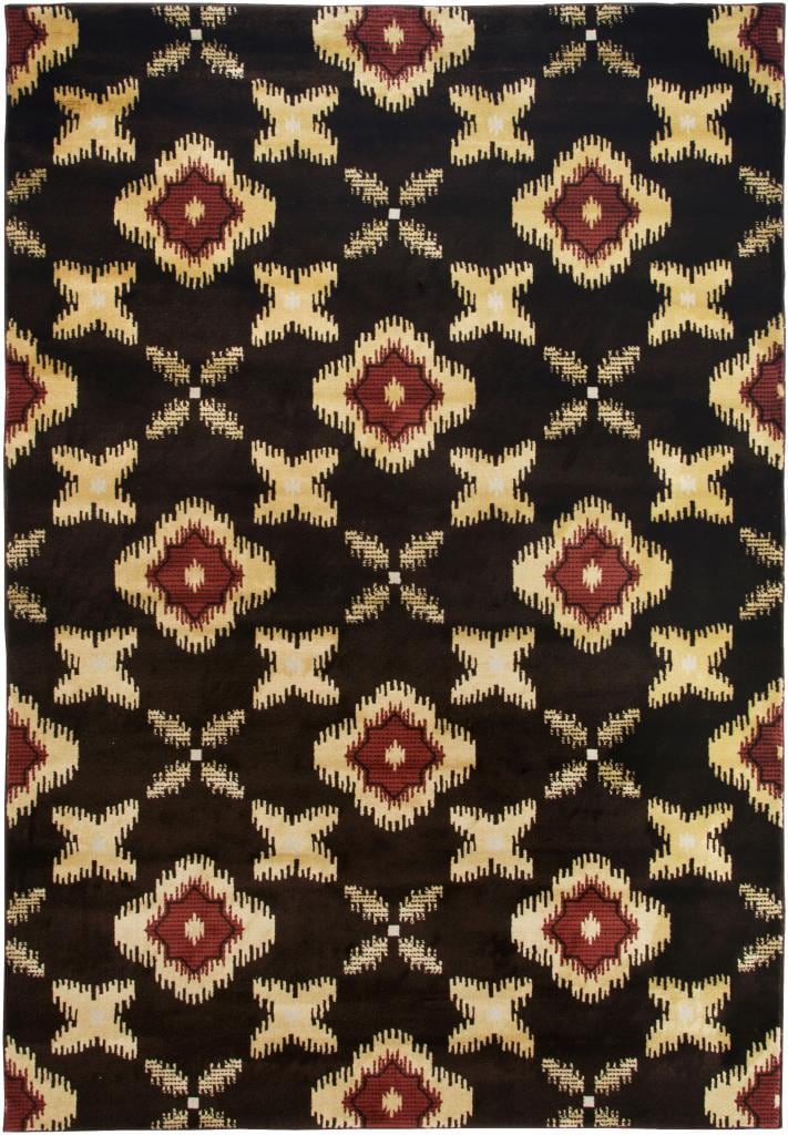 Power loomed Handicraft Imports Gibraltar Abstract pattern Brown 100 percent Heat set Polypropylene Area Rug (53 X 77)