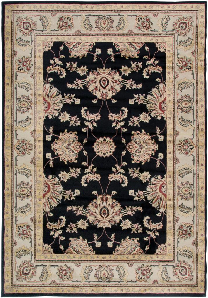 Power loomed Handicraft Imports Gibraltar Traditional Black 100 percent Heat set Polypropylene Area Rug (67 X 96)