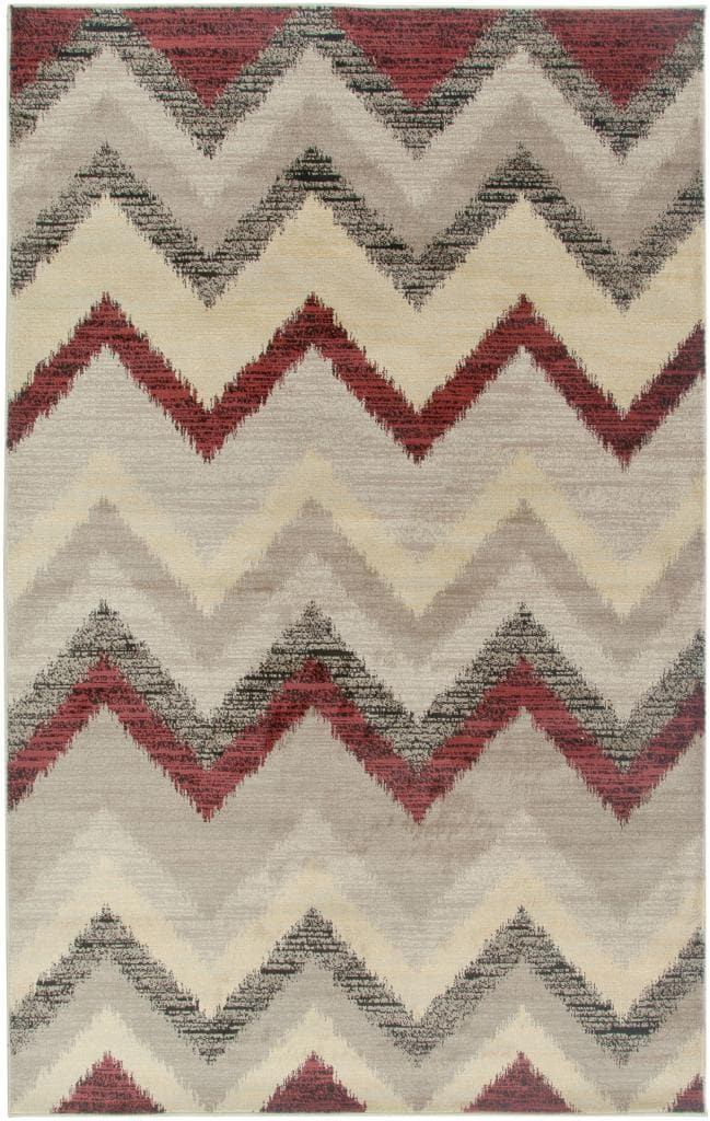 Power loomed Handicraft Imports Gibraltar Chevron pattern Beige 100 percent Heat set Polypropylene Area Rug (67 X 96)