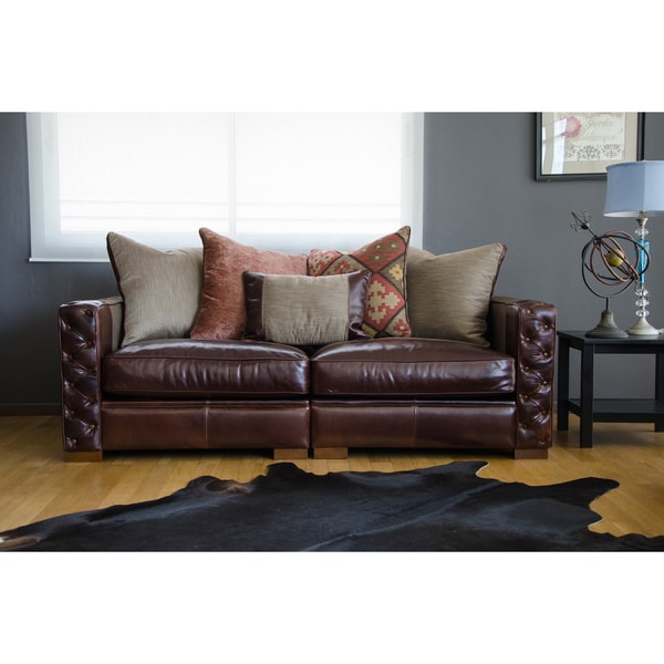 Maxwell Mocha Leather Sofa Sofas & Loveseats