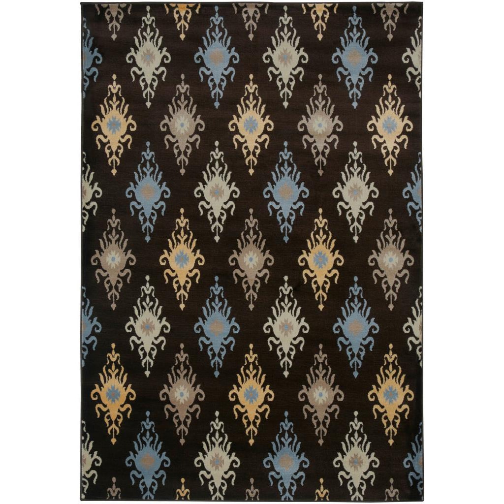 Gibraltar Brown Abstract Area Rug (92x126)