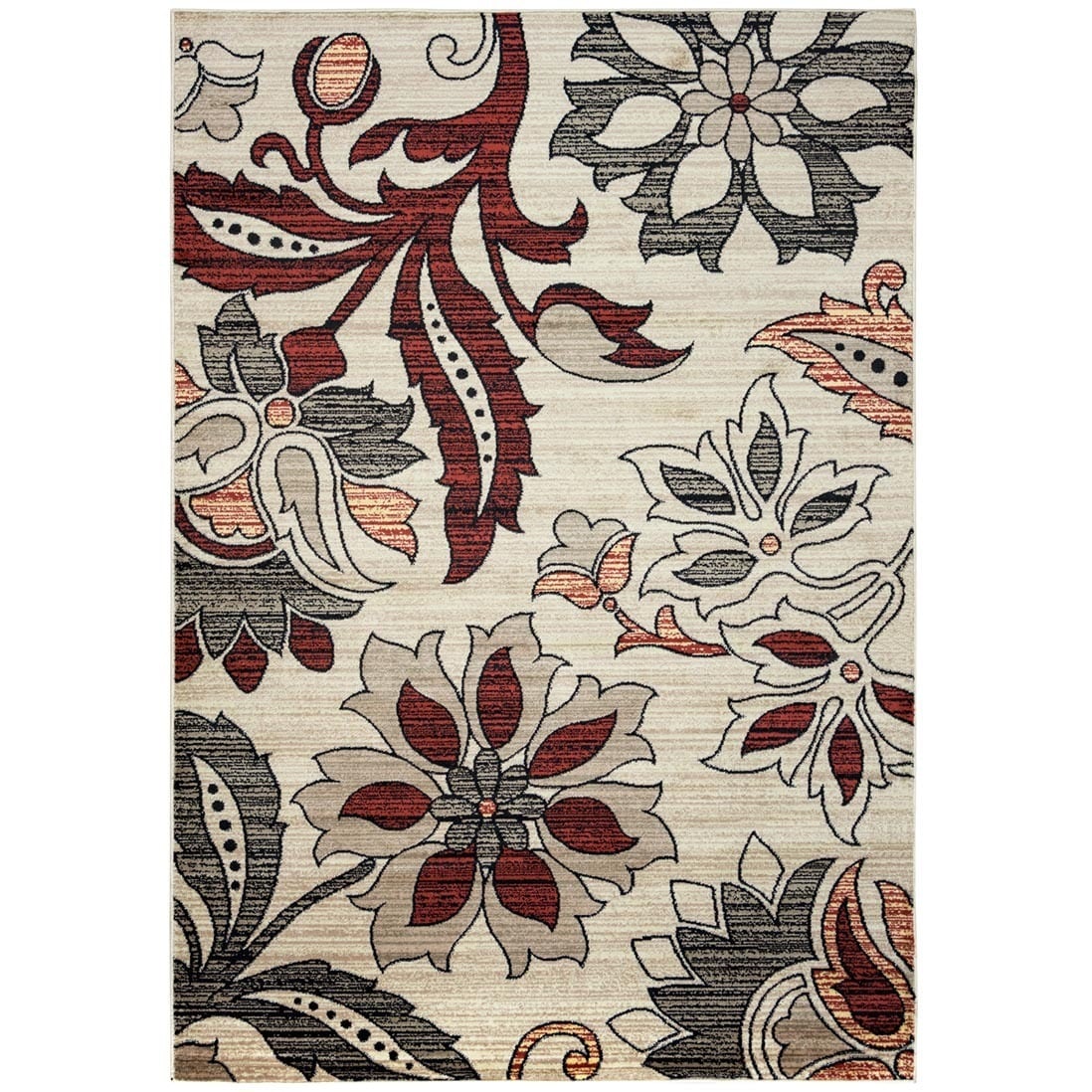 Gibraltar Floral Ivory Area Rug (92x126)