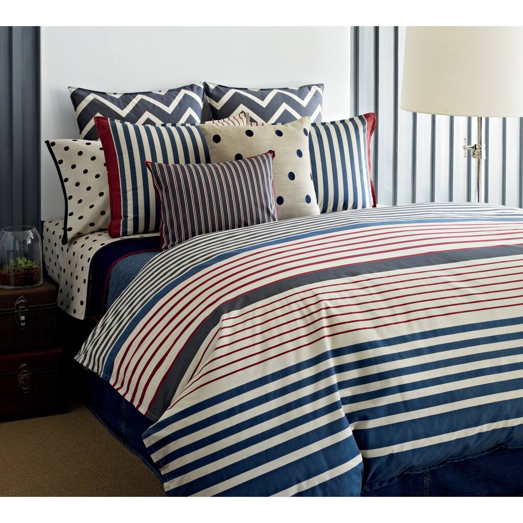 Tommy Hilfiger Reading Room Striped 3-piece Reversible Comforter Set