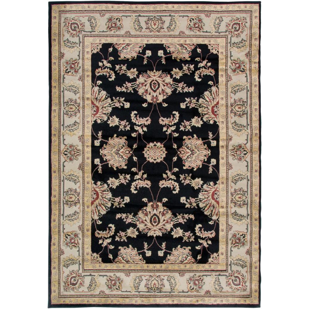 Gibraltar Black Traditional Area Rug (92 X 126)