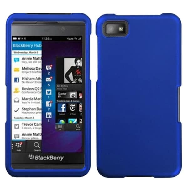 INSTEN Titanium/ Solid Dark Blue Phone Case Cover for Blackberry Z10