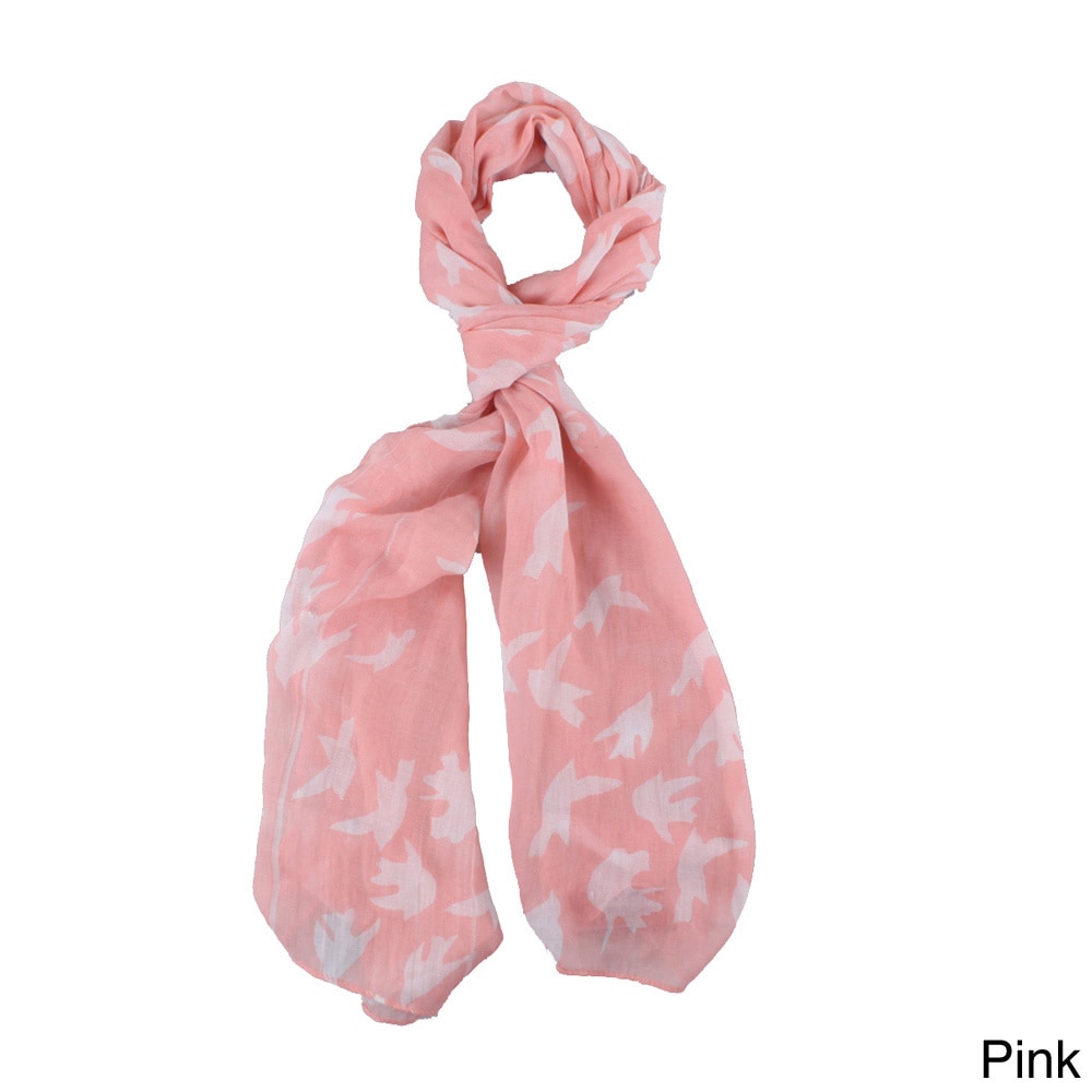 Womens Sparrow Print Woven Scarf