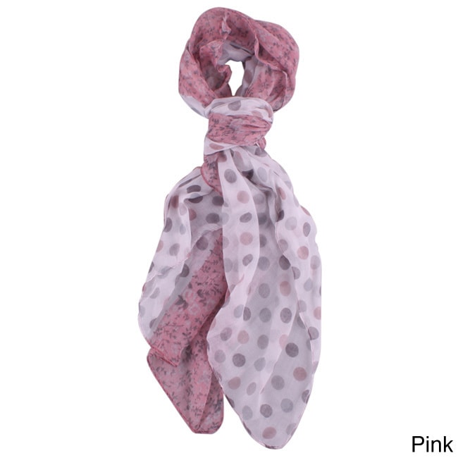 La77 Polka dot And Floral Reversable Scarf